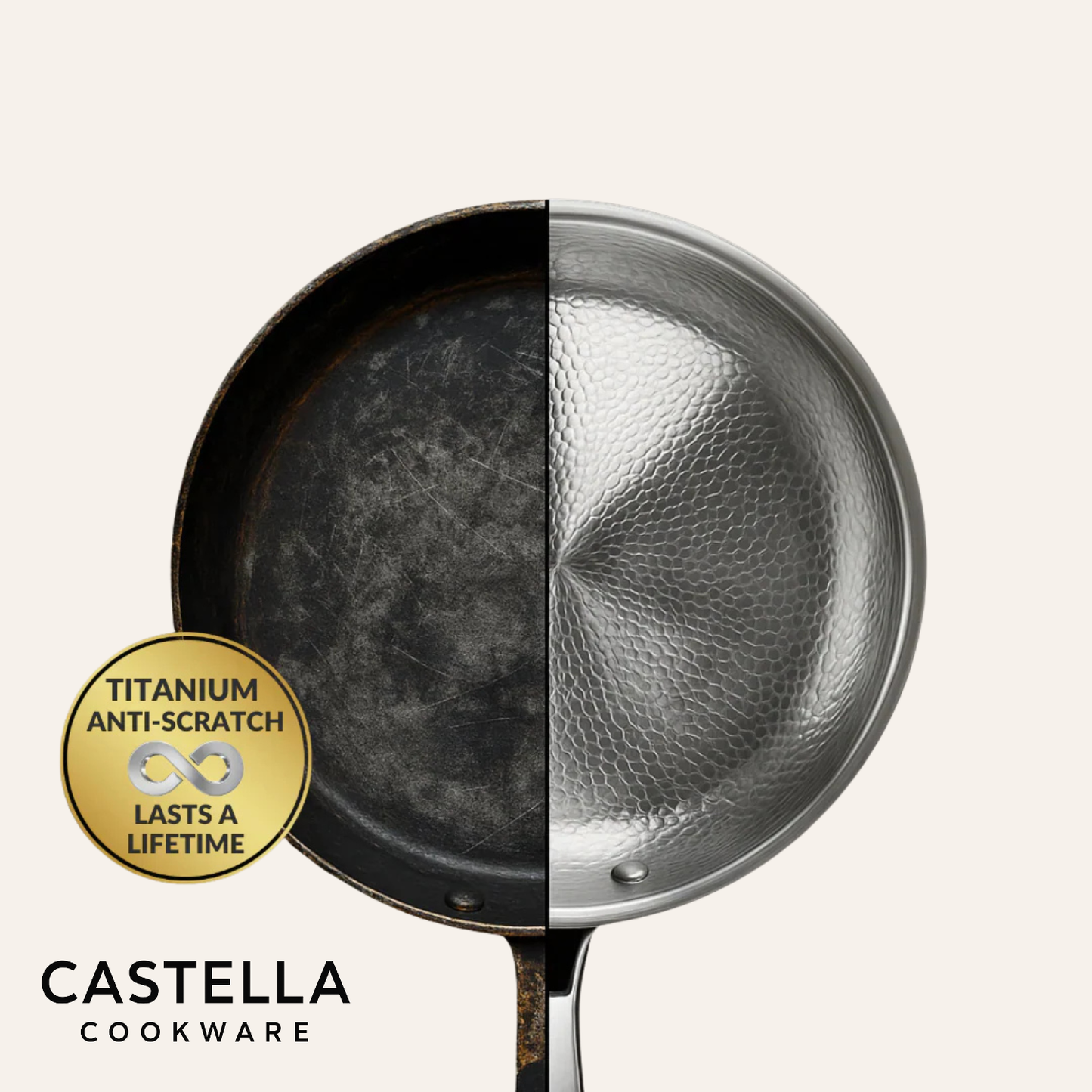 Pure Titanium Hammered Cookware Pro Set + Bonus Pans