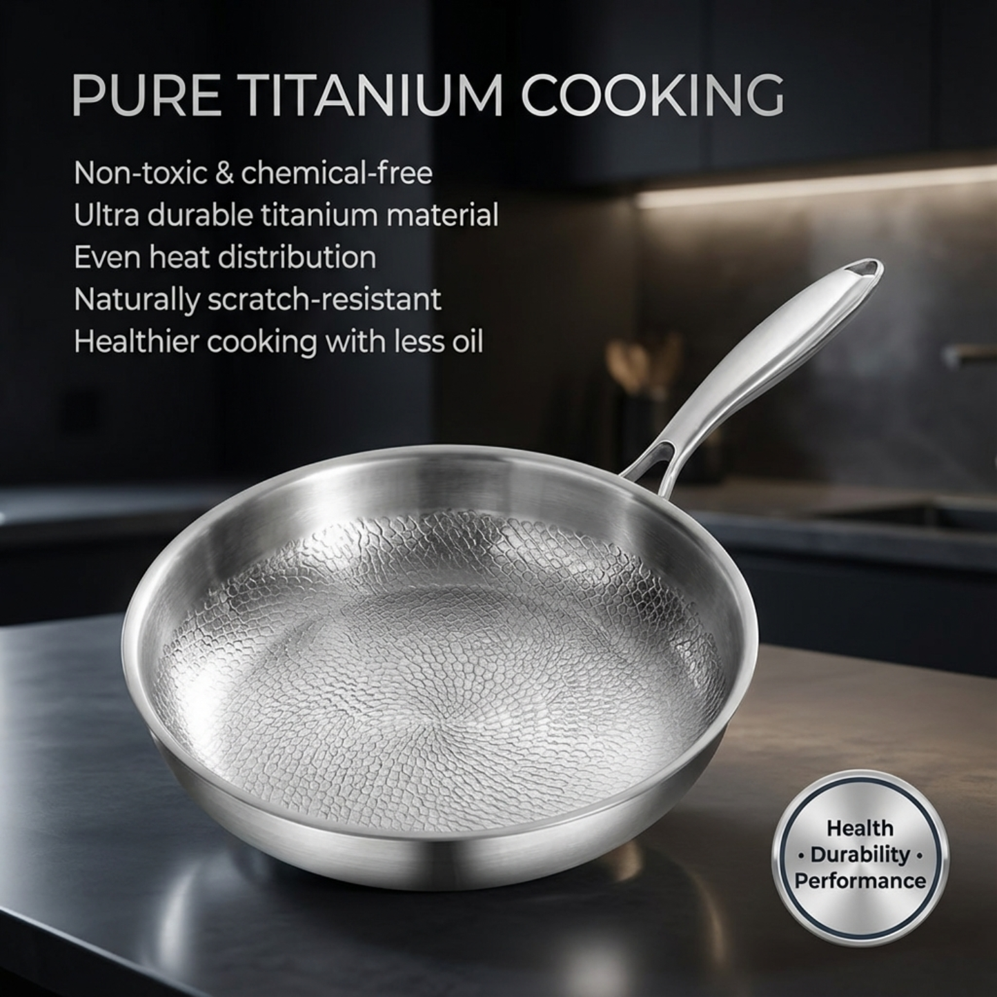 Pure Titanium 4-Piece Cookware Set with Free Lids