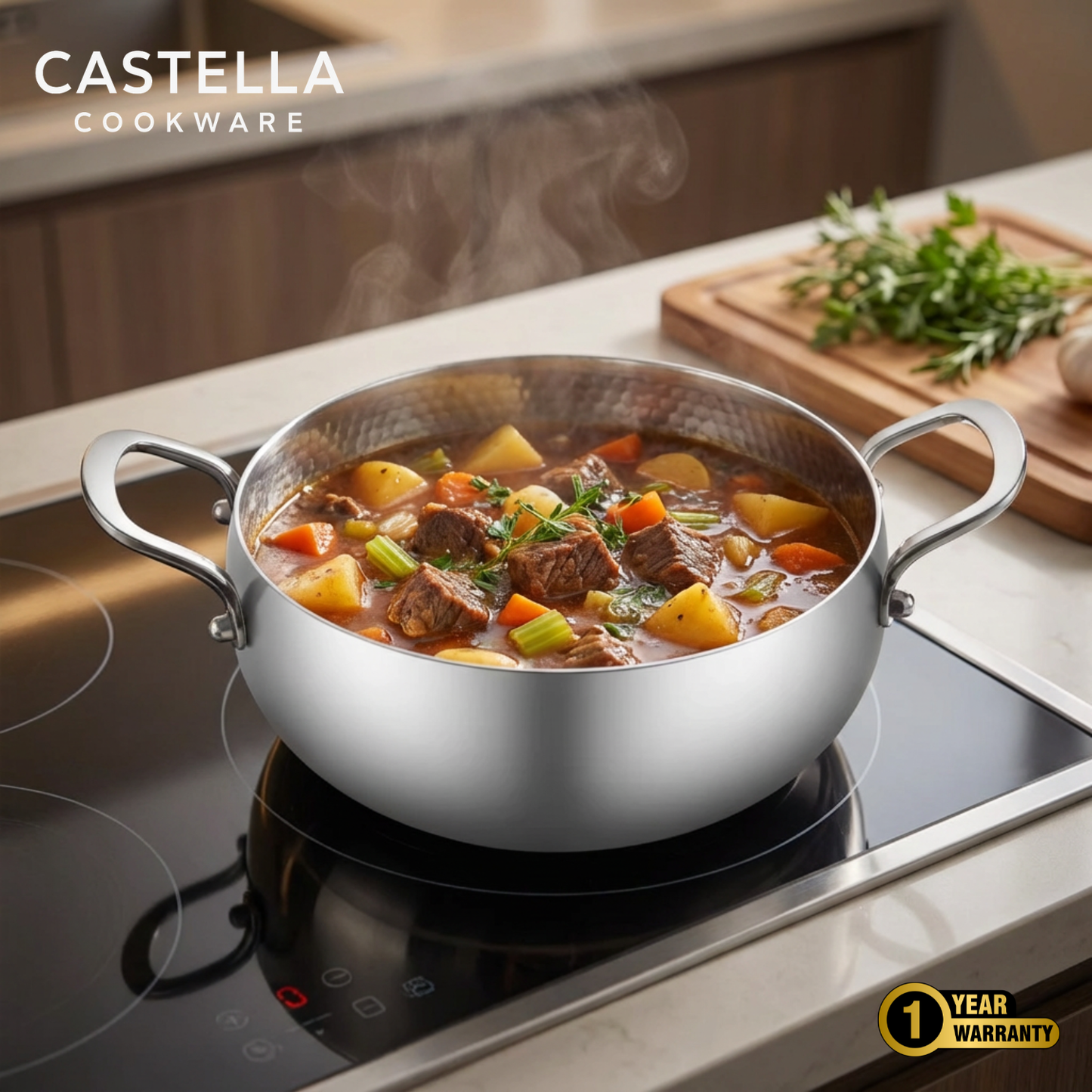 Titanium Deep Casserole Pot Pro with Free Lid
