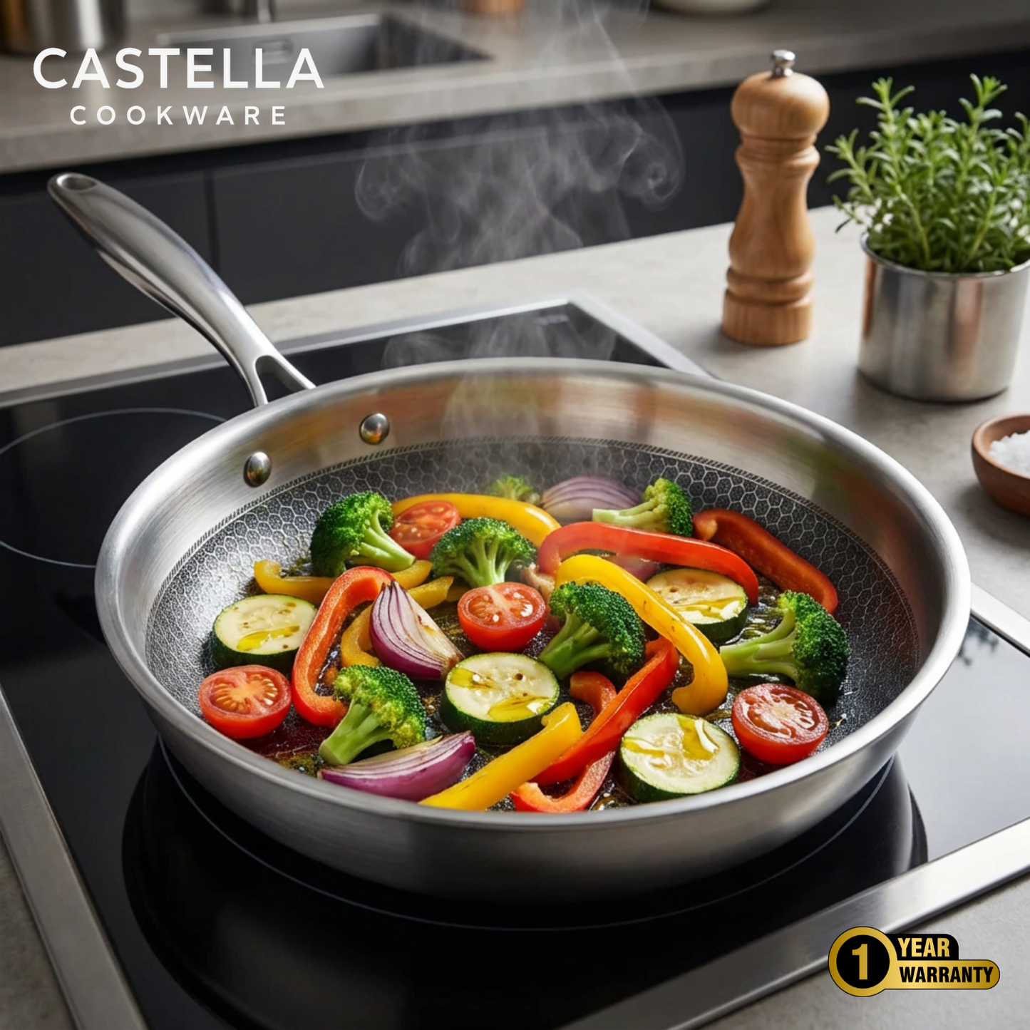 Pure Titanium 4-Piece Cookware Set with Free Lids
