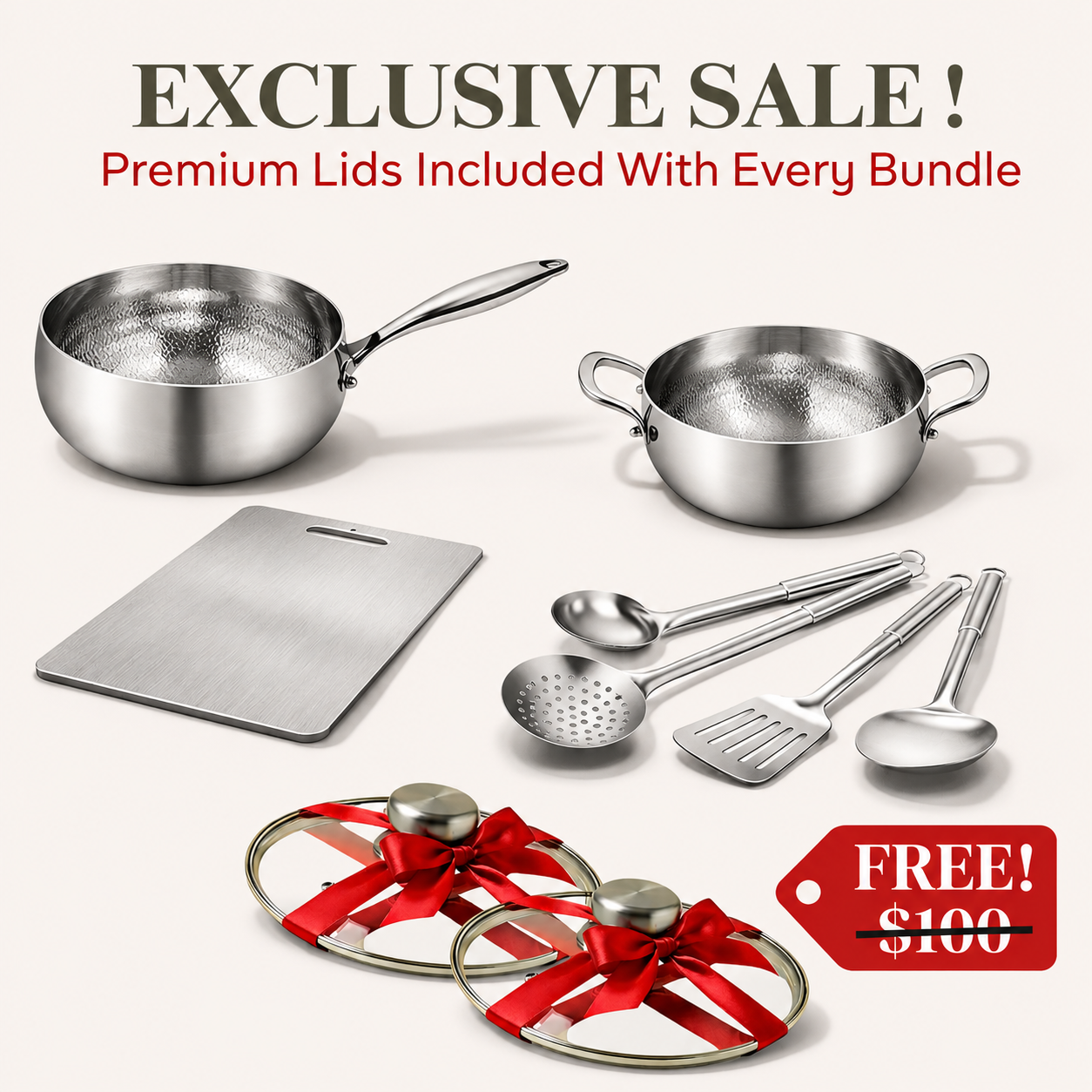 Pure Titanium Chef’s Bundle with Complimentary Lid