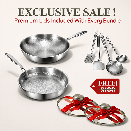 Pure Titanium 2-Pan Utensils Set with Free Lids