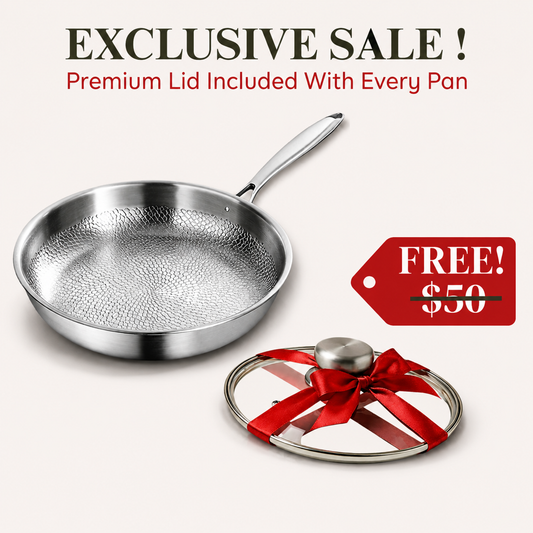 Titanium Hammered Pan with Complimentary Lid
