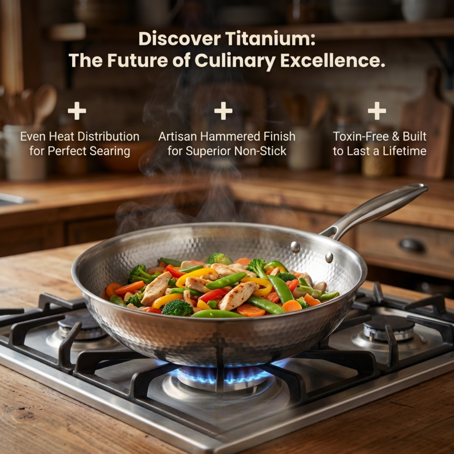 Pure Titanium Hammered Cookware Pro Set + Bonus Pans